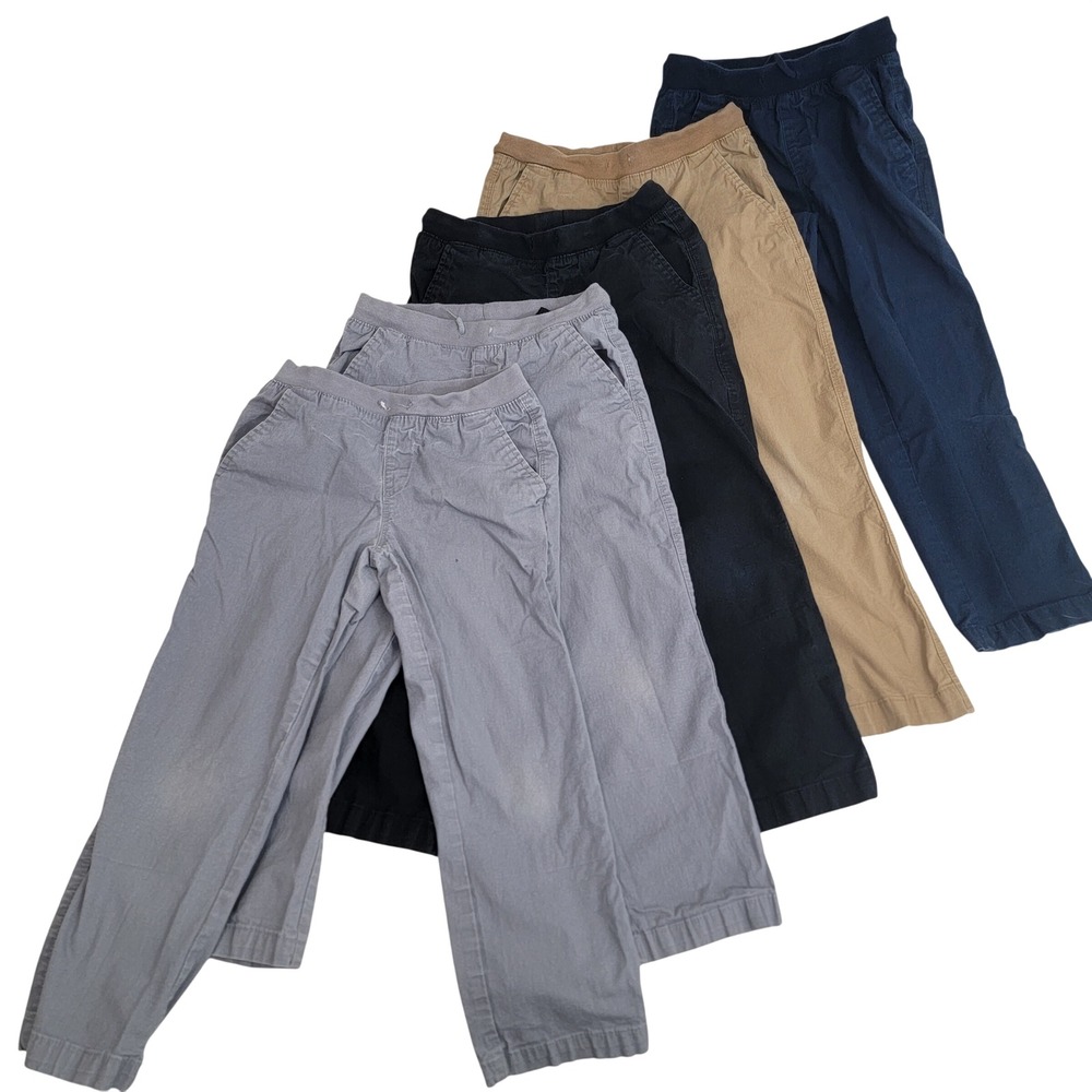 Lands End Lot of 5 Boys Stretch Soft Rib Waist Iron Knee Pull On Pants M 8H